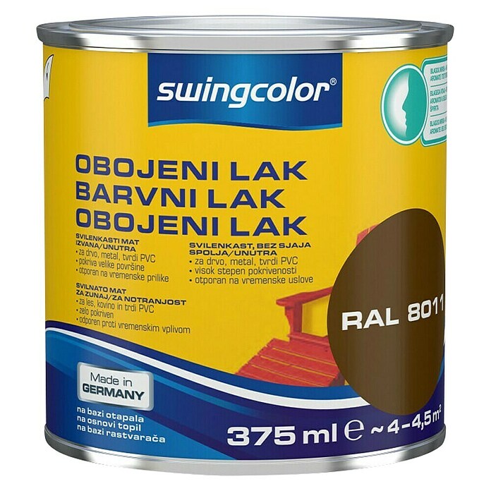 swingcolor Pisani lak  (Temno rjava, Mat, 375 ml, Na osnovi topil) | 5966 - KH-Seidenmattlacke farbig | HADL - Lacke | HAD - Farben | HA - Farben | H - Innendeko/Farben | BAUHAUS