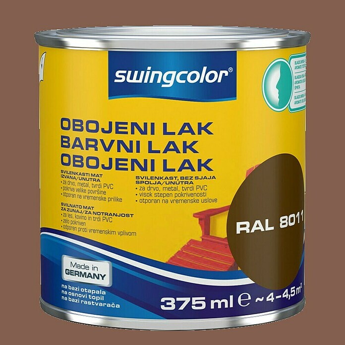 swingcolor Pisani lak  (Temno rjava, Mat, 375 ml, Na osnovi topil) | 5966 - KH-Seidenmattlacke farbig | HADL - Lacke | HAD - Farben | HA - Farben | H - Innendeko/Farben | BAUHAUS