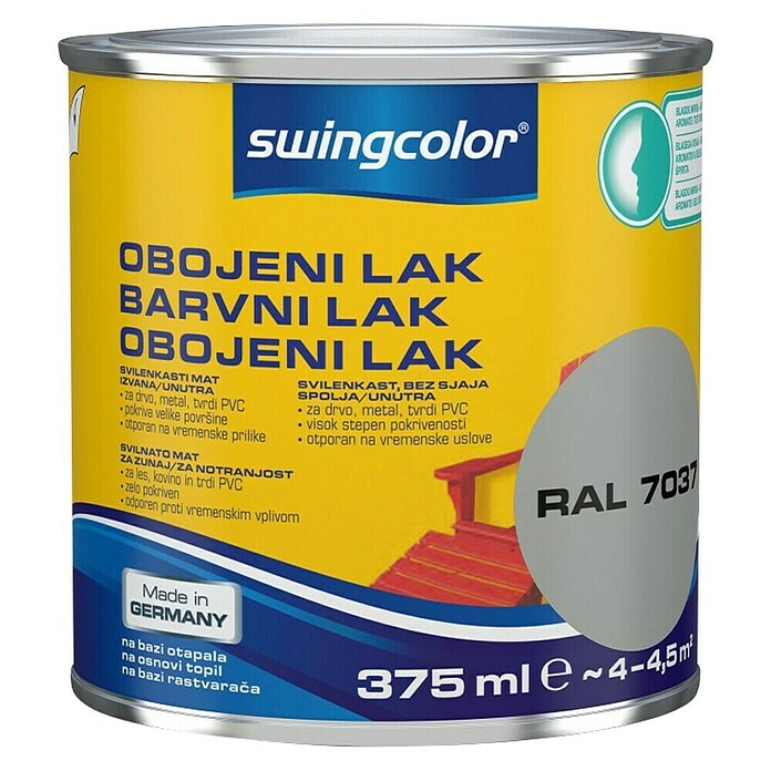 swingcolor Pisani lak  (Umetna smola, Siva, 375 ml, Svileni mat) | 5966 - KH-Seidenmattlacke farbig | HADL - Lacke | HAD - Farben | HA - Farben | H - Innendeko/Farben | BAUHAUS
