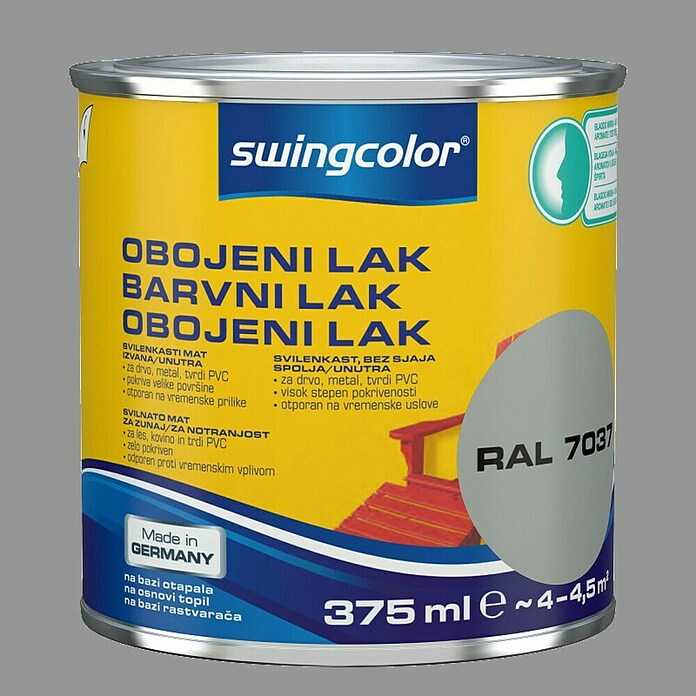 swingcolor Pisani lak  (Umetna smola, Siva, 375 ml, Svileni mat) | 5966 - KH-Seidenmattlacke farbig | HADL - Lacke | HAD - Farben | HA - Farben | H - Innendeko/Farben | BAUHAUS