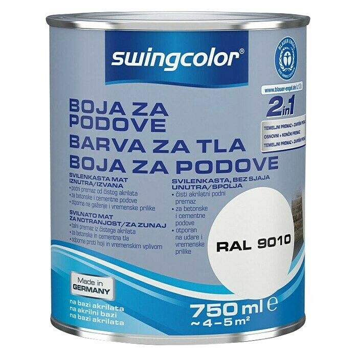 swingcolor Barva za tla  (750 ml, Bela) | 5996 - Acryl- Fussbodenfarben | HADO - Bodenbeschichtungen | HAD - Farben | HA - Farben | H - Innendeko/Farben | BAUHAUS