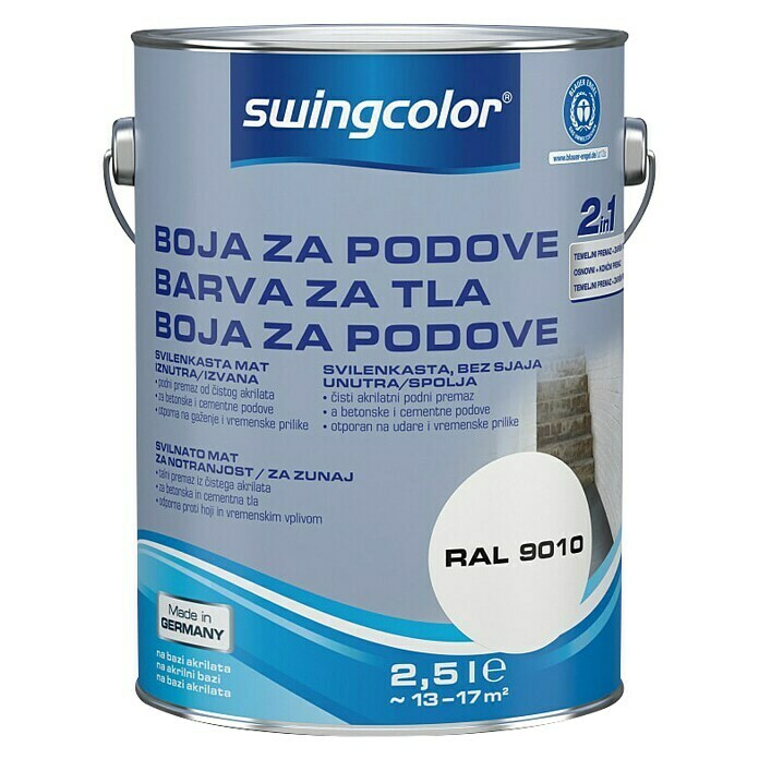 swingcolor Barva za tla  (Bela, 2,5 l) | 5996 - Acryl- Fussbodenfarben | HADO - Bodenbeschichtungen | HAD - Farben | HA - Farben | H - Innendeko/Farben | BAUHAUS