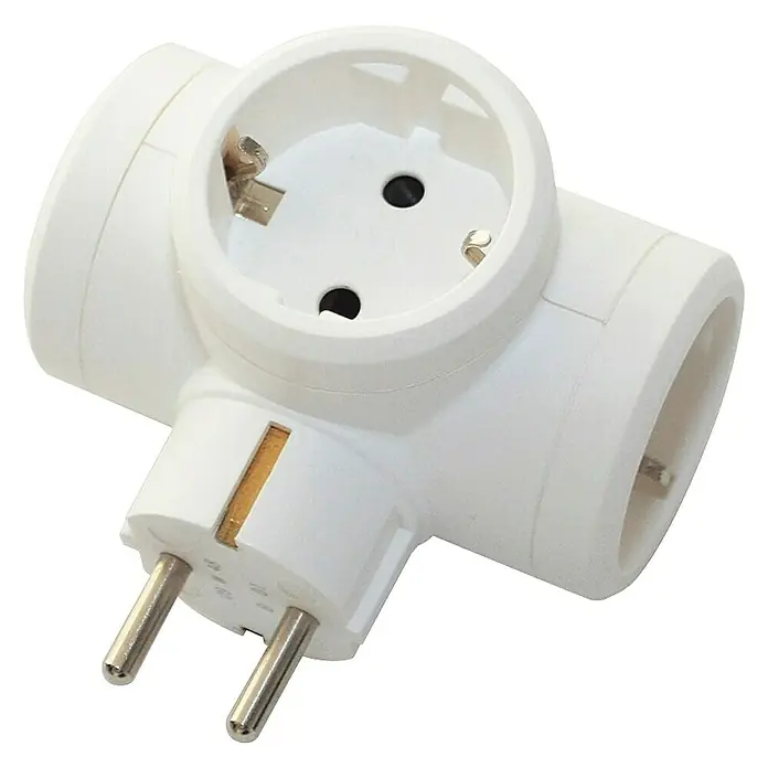 Legrand Ladrón triple - Blanco - Adaptador de enchufe triple blanco, ideal para conectar varios dispositivos simultáneamente. Accesorio práctico para el hogar.