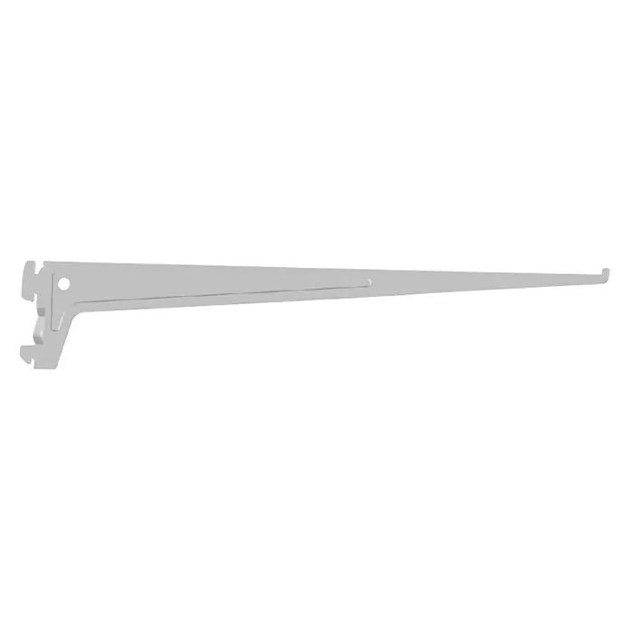 Element System Pro-Träger-Set - Länge: 50 cm, Belastbarkeit: 60 kg, 10 Stk., Weiß - Ein Regalwinkel aus Metall in Grau, zur Wandmontage und zur Befestigung von Regalböden. Er bietet eine stabile Unterstützung für Regale.
