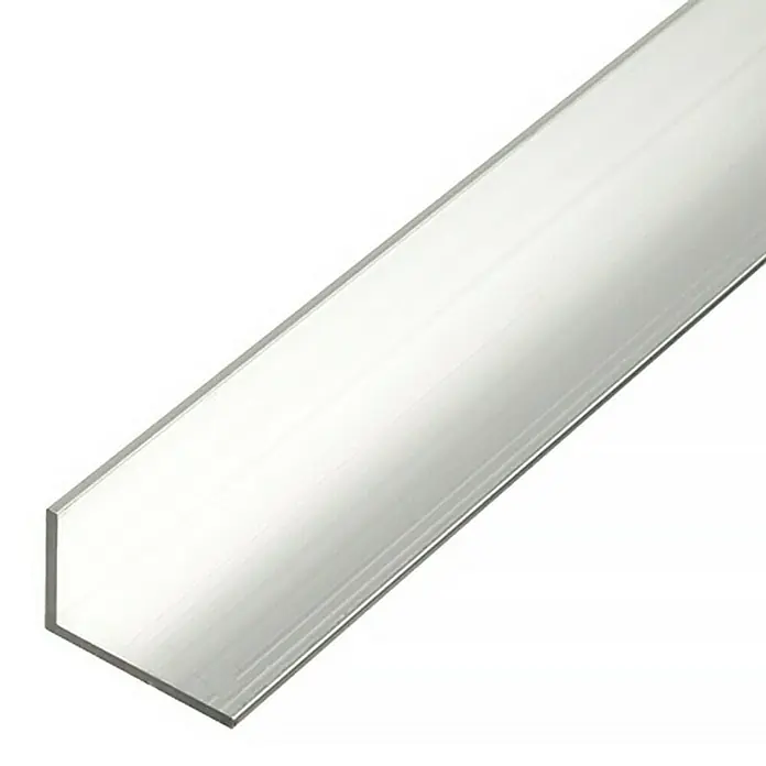 Alberts Perfil angular - 2.000 x 30 x 15 mm, Espesor: 2 mm, Plateado - Primer plano de un ángulo de aluminio, adecuado para diversas aplicaciones de construcción y edificación.