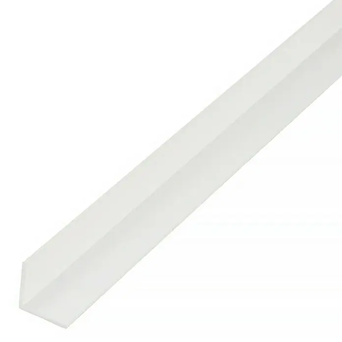 Stabilit Perfil angular - 1.000 x 30 x 30 mm, Espesor: 2 mm, Plástico, Blanco - Un protector de esquina de plástico blanco, perfecto para proteger los bordes de daños y desgaste.