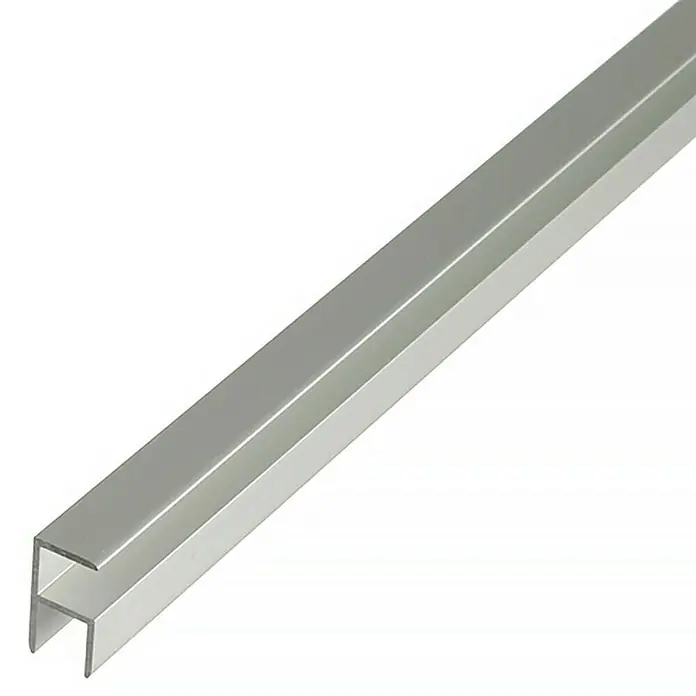 Kantoflex Perfil angular - L x An x Al: 2.000 x 22,5 x 43 mm, Espesor: 1,5 mm, Plateado - Perfil de aluminio en forma de H, ideal para proyectos de construcción y diseño con bordes precisos y un acabado plateado suave.