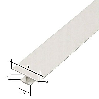 Stabilit H-Profil (L x B x H: 1 000 x 25 x 4 mm, Stärke: 1 mm, PVC, Weiß)