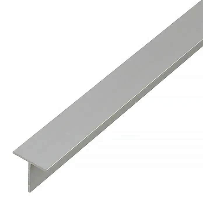 Stabilit Perfil en T - 1.000 x 35 x 35 mm, Espesor: 3 mm, Plateado - Perfil en T plateado para unir y proteger revestimientos de suelo, ideal para la transición entre diferentes materiales.