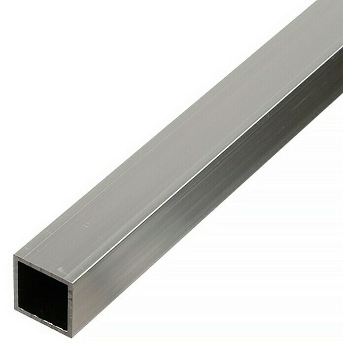 Tubo de forma cuadrada (L x An x Al: 1.000 x 30 x 30 mm, Aluminio, Plateado, Anodizado)