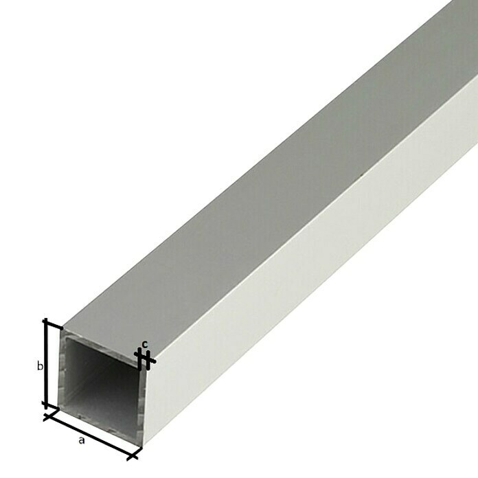 Stabilit Vierkantrohr (L x B x H: 2.000 x 10 x 10 mm, Aluminium, Stahlgrau)