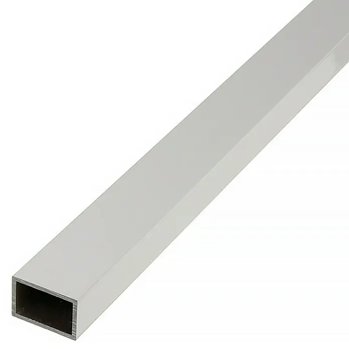 Stabilit Tubo de forma cuadrada - 1.000 x 50 x 20 mm, Espesor: 2 mm, Plateado - Tubo rectangular de aluminio gris para estructuras, que ofrece estabilidad y es ligero, ideal para diversos proyectos de construcción y aplicaciones de bricolaje.