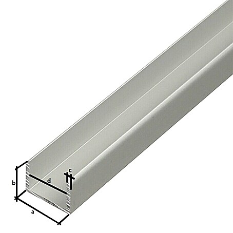 Kantoflex U-Profil (2 000 x 8,9 x 10 mm, Stärke: 1,5 mm, Silber)