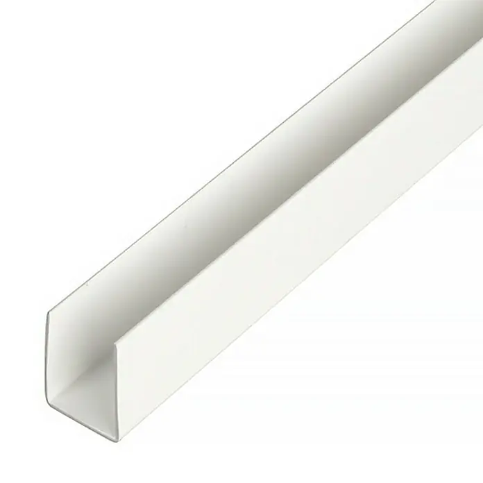 Stabilit Perfil en U - 2.000 x 10 x 12 mm, Espesor: 1 mm, Plástico, Blanco - Cubierta de canaleta para cables blanca para una gestión de cables limpia y organizada, ideal para el hogar o la oficina.