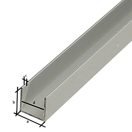 Kantoflex U-Profil (1 000 x 12 x 8,6 mm, Stärke: 1 mm, Silber)