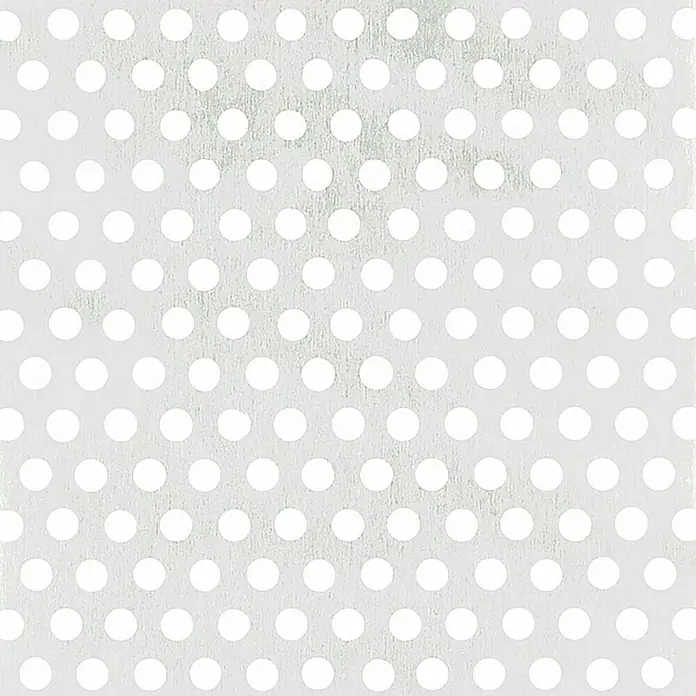 Alberts Chapa perforada de círculos - 500 x 250 mm, Espesor: 0,8 mm, Aluminio - Delicado patrón de puntos blancos sobre un suave fondo gris, ideal para fondos y texturas.