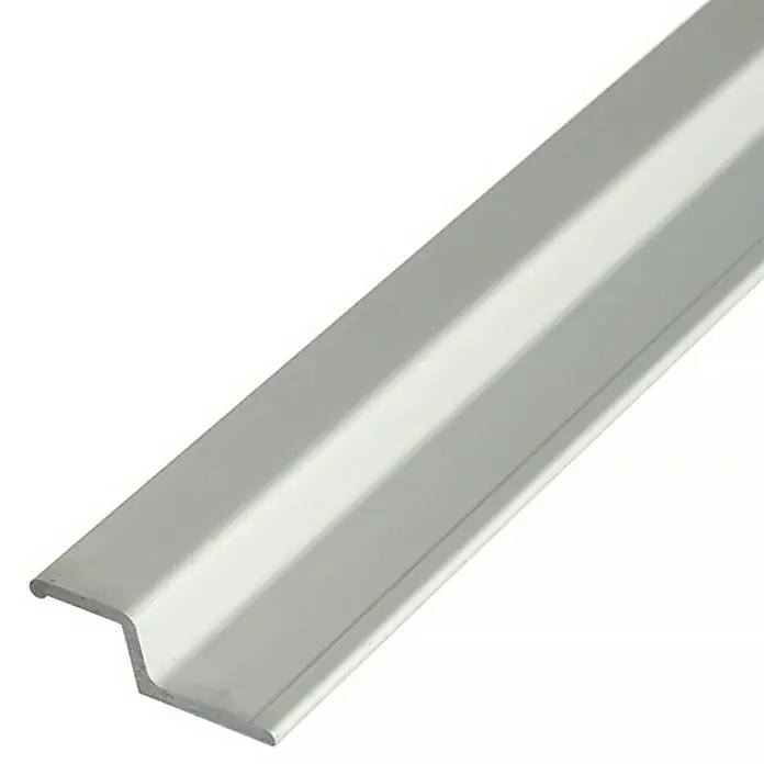 Stabilit Perfil en Z - 2.000 x 40 x 13 mm, Espesor: 2 mm, Gris - Perfil plateado de aluminio para bordes de escaleras para un diseño seguro y elegante.