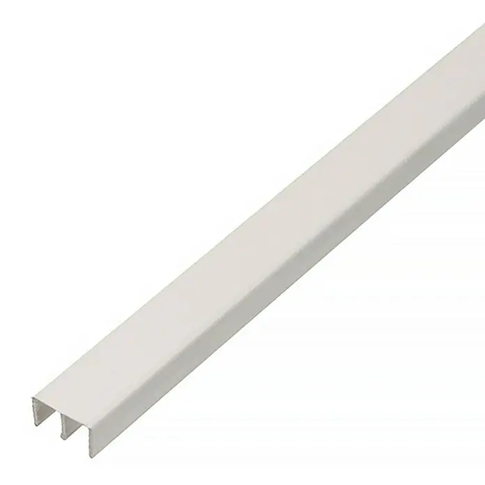Stabilit Perfil superior - L x An x Al: 1.000 x 16 x 10 mm, Espesor: 1 mm, Blanco - Imagen de un canal de cable blanco utilizado para la gestión y protección de cables en interiores.