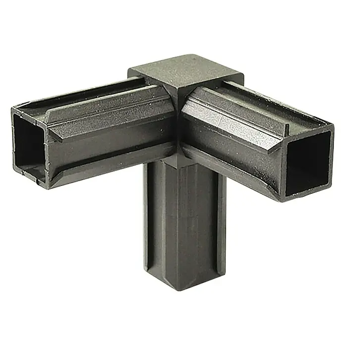 Stabilit Perfil de acoplamiento 426422 - L x An x Es: 30 x 30 x 2 mm, Plástico, Negro - Conector negro de plástico de 4 vías para tubos cuadrados, perfecto para construir estanterías y armazones.