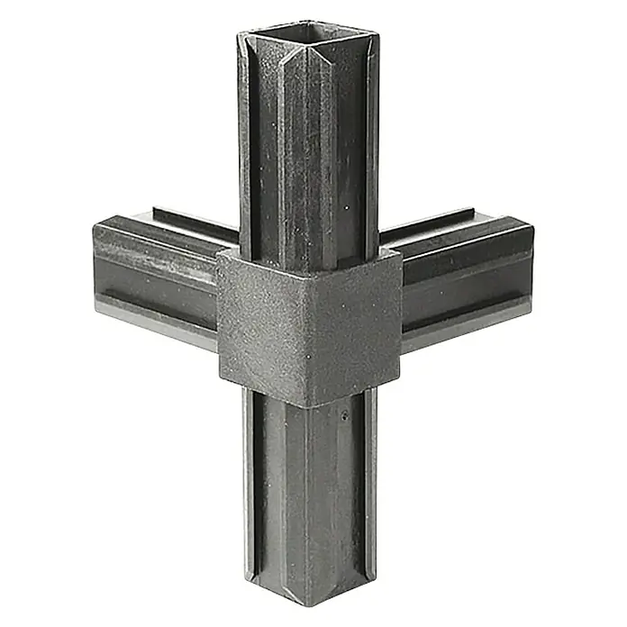 Stabilit Perfil de acoplamiento 426385 - L x An x Es: 20 x 20 x 1,5 mm, Plástico, Negro - Conector cúbico negro para tubos, ideal para construcciones robustas y aplicaciones versátiles.