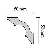 Decosa Ukrasna lajsna od stiropora (2 m x 50 mm x 50 mm, Polistirol XPS)