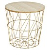 Mesa auxiliar (Ø x Al: 38,5 x 39 cm, Tablero de fibra de madera de densidad media (MDF), Dorado)