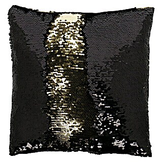 Kissen Pailletten (Schwarz/Gold, 35 x 35 cm, 100 % Polyester)