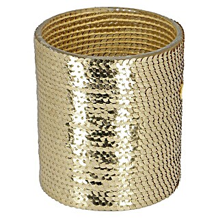Teelichthalter Paillette (Ø x H: 9 x 10 cm, Gold)