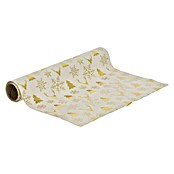 Dekostoff (Beige/Gold, 200 x 28 cm, 100 % Polyester)