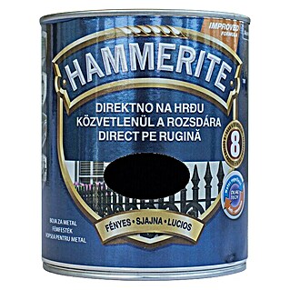 Hammerite Lak u boji (Crne boje, 750 ml, Sjaj)