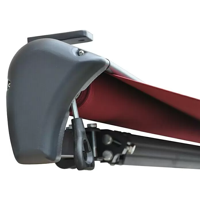 Sunfun Gelenkarmmarkise - Weinrot, Breite: 3,95 m, Ausfall: 3 m - Detailaufnahme