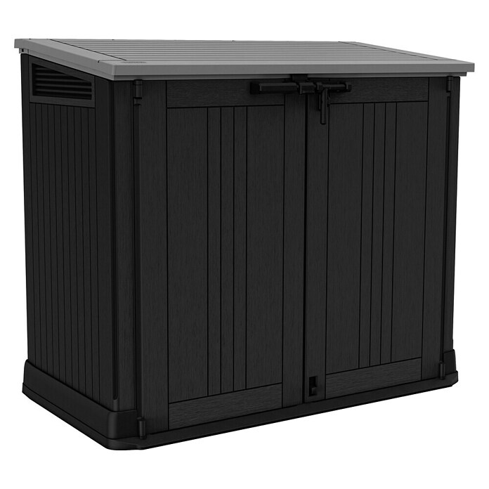 Keter Aufbewahrungsbox (132 x 71,5 x 113,5 cm, Polypropylen, Grau/Schwarz)