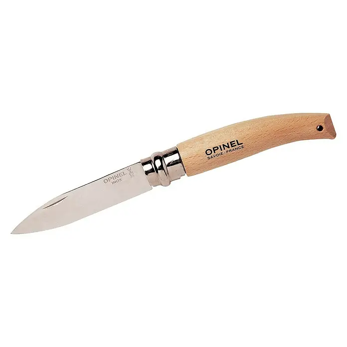 Opinel Gartenmesser - Klingenlänge: 85 mm, Mittelspitz - Das Opinel Messer aus Edelstahl mit Holzgriff ist ein Klassiker für den täglichen Gebrauch und ein zuverlässiger Begleiter für Outdoor-Aktivitäten.