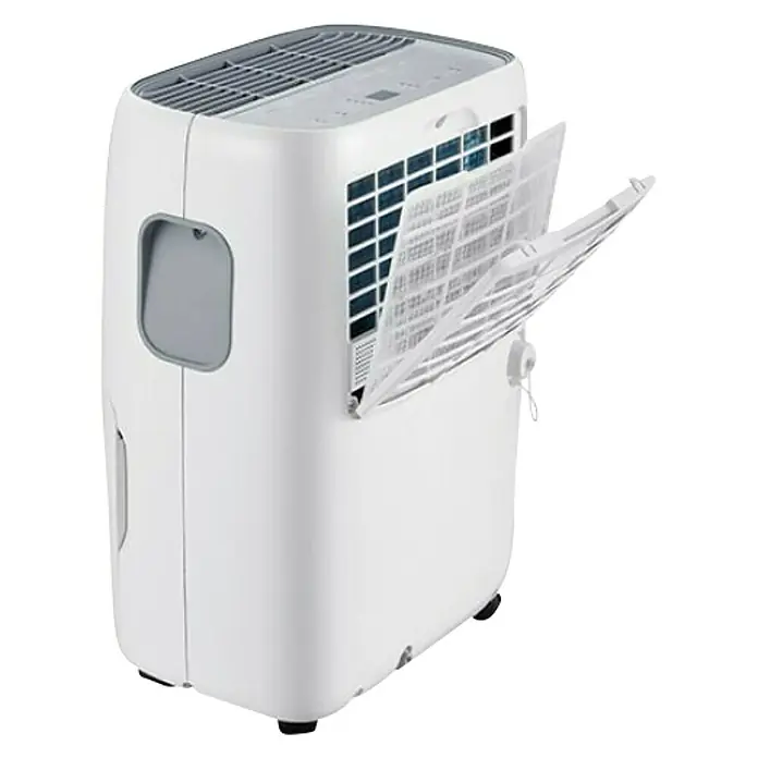 TCL Deshumidificador eléctrico DEA 25 - 350 W, Potencia de deshumidificación: 25 l/día, L x An x Al: 42 x 32 x 53,5 cm, Blanco - Un deshumidificador portátil blanco con filtro extraíble para una fácil limpieza, ideal para el control de la humedad.