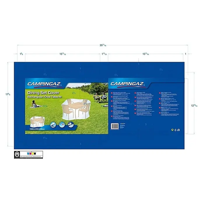 Campingaz Funda protectora - L x An x Al: 220 x 110 x 100 cm, Poliéster/PVC - Funda para comedor Campingaz. Mesa rectangular/ovalada M. Protege tus muebles de exterior de las inclemencias del tiempo.