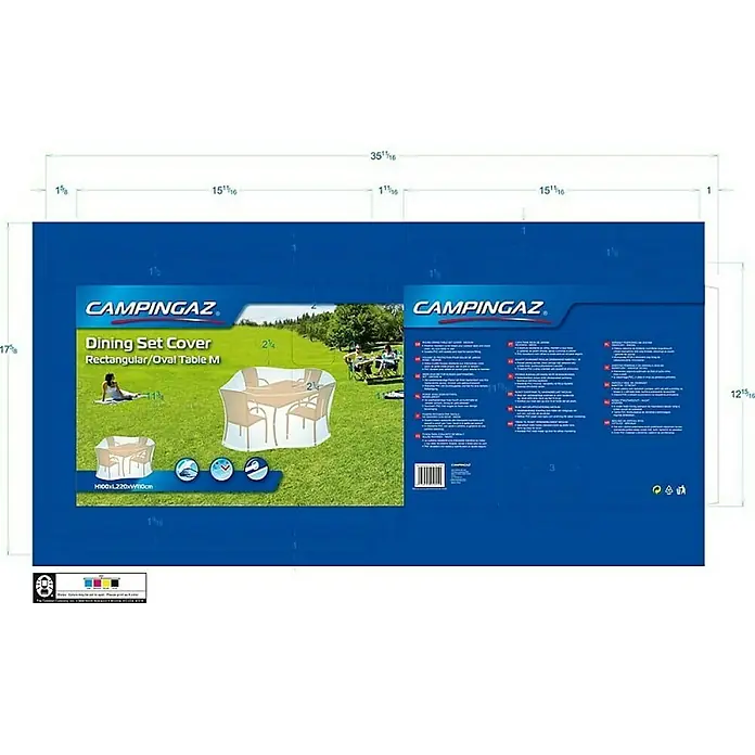 Campingaz Funda protectora - L x An x Al: 220 x 110 x 100 cm, Poliéster/PVC - Funda para comedor Campingaz. Mesa rectangular/ovalada M. Protege tus muebles de exterior de las inclemencias del tiempo.