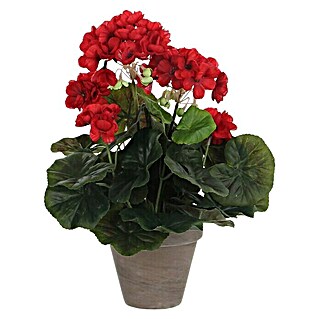 Planta artificial Geranio (Altura: 34 cm, Rojo, Plástico)