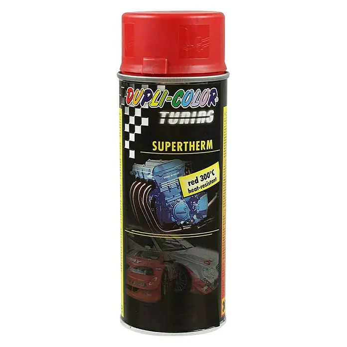 Dupli-Color Tuning Spezial-Lackspray Supertherm - 300 °C, 400 ml, Rot - Dupli-Color Tuning Supertherm Rot 300°C hitzebeständiges Lackspray für Tuning-Enthusiasten, ideal für Motor- und Auspuffteile.
