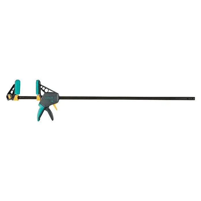 Wolfcraft Tornillo de apriete monomanual EHZ PRO - Anchura de sujeción: 915 mm, Fuerza de tensión: 1.200 N, Apertura máxima: 100 mm - Sargento de una mano Wolfcraft EH 50-300: Sargento robusto para una fijación rápida y segura en bricolaje y en el taller.