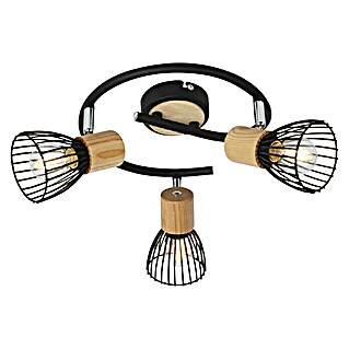 Ferotehna Stropna svjetiljka Black Wood 3 (75 W, D x Š x V: 250 x 250 x 190 mm, Crne boje, E14)