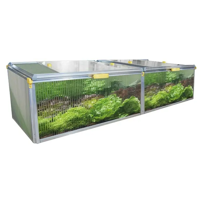 Juwel Gewächshaus Biostar Protect 2000 - 200 x 76,5 x 52 cm - Doppelter Frühbeetkasten mit Salat. Schützt die Pflanzen vor Witterungseinflüssen und verlängert die Anbausaison. Ideal für den Garten.