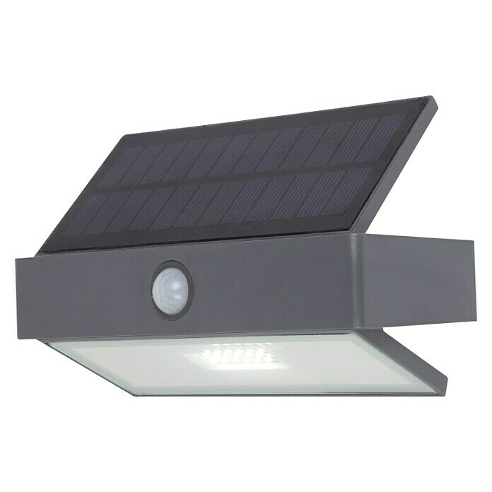 Lutec Aplique solar para exterior Arrow LED (Detector de movimiento, Blanco frío, IP44)