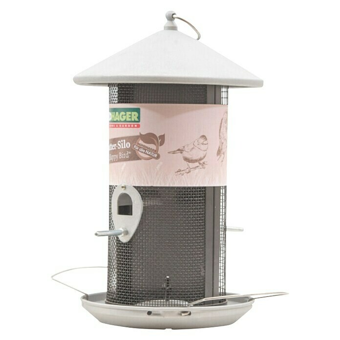 Windhager Vogelhaus Happy Bird (L x B x H: 19 x 26 x 31 cm, Schwarz/Silber, Metall, Lackiert)