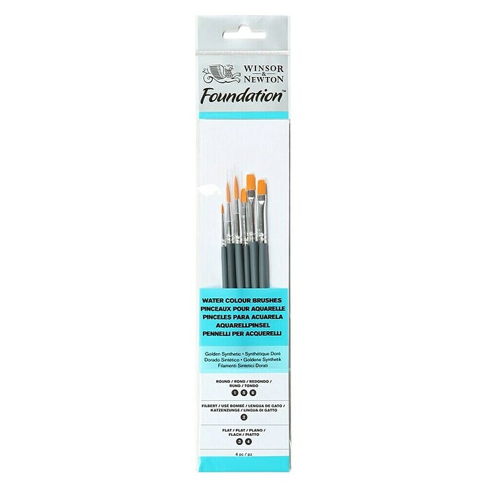 Winsor & Newton Foundation Set kistova za akvarel kratke drške  (6 Kom., Najlonska vlakna) | BAUHAUS