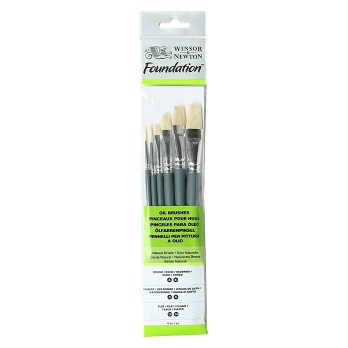Winsor & Newton Foundation Set kistova od čekinja kratke drške  (6 Kom., Svinjske čekinje) | BAUHAUS