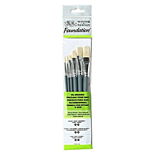 Winsor & Newton Foundation Set kistova od čekinja kratke drške (6 Kom., Svinjske čekinje)