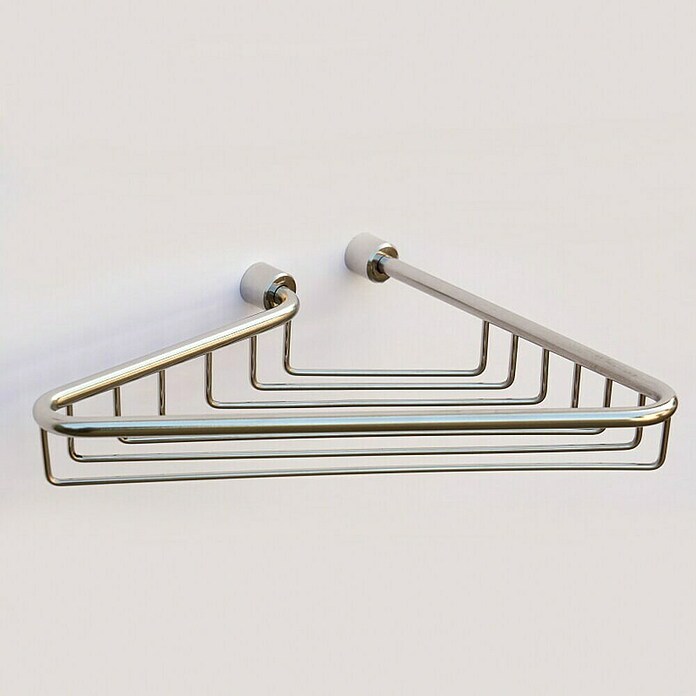 Kutna košarica za tuš kabinu Inox  (Mjed, Materijal: Plemeniti čelik) | BAUHAUS