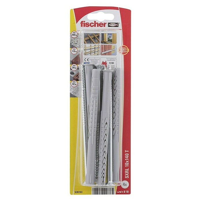 Fischer Udarna tipla s vijkom  (Ø x D: 10 x 140 mm, Upuštena glava, 4 Kom.) | BAUHAUS