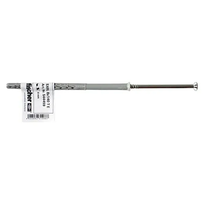 Fischer Langschaftdübel SXRL T E - Ø x L: 8 x 140 mm, Stahl, 1 Stk. - Nahaufnahme des Fischer SXRL 8x140 TE Dübels, ideal für Befestigungen in verschiedenen Baumaterialien. Zuverlässige und dauerhafte Lösung.