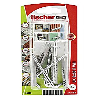 Univerzalne tiple Fischer UX s vijcima (Promjer tiple: 8 mm, Duljina tiple: 50 mm, Ukupan broj komada: 4 Kom.)